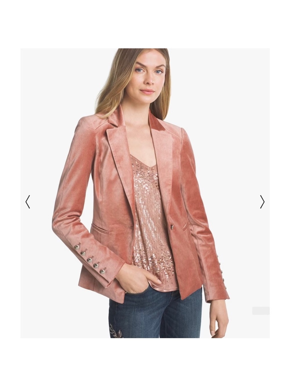 WHBM VELVET BLAZER Dusty Pink Size 12